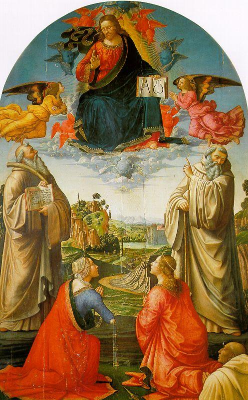 Domenico Ghirlandaio Christ in Heaven with Four Saints and a Donor